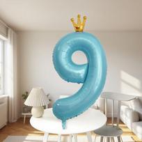 Shicai Crown Blue Number Balloon Children's First Birthday Party Decoration Boys and Girls Birthday Gift Photo Prop 9