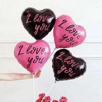 Heart-Shaped Balloon Aluminum Foil, 18-Inch Floating, Engagement Decoration, Internet-Popular Heart-Shaped Aluminum Foil, Black Rose Red