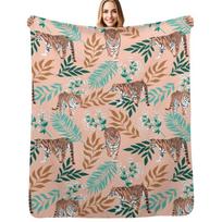 Tigers. Delicate pattern Throw Blanket Foldable Soft Warm Blanket for Outdoor Use Size: 75*100cm, Weight: 230 GSM