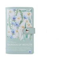 Flower Printed Money Saving Binder Budget Plan Account Book  Savings Challenges mėlyna