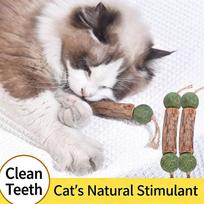 3Pcs Cat Cleaning Teeth Pure Natural Catnip Cat Molar Toothpaste Stick Cat Snack Stick Toys