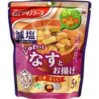 Amano Foods Reduced Salt Miso Soup Eggplant Fried Tofu 5 servings Asahi