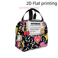 1pc, Vibrant Composition Notebook with Playful Stickers and Patterns. Printed Insulated Cooler Bag - Reusable Portable Hot Cold One Size
