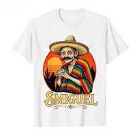 2026 Hot Sale Smiguel Mexican Sombrero Vintage Mexican Culture Mashup T-shirt for Men Women Cotton T Shirts Short Sleeve Tops 4XL