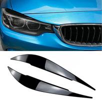 Glossy Black Car Head Light Lamp Eyebrow Eyelid Cover Trim for BMW 4 Series F32 F33 F36 2014 2015 2016 2017 2018 Glossy Black