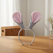 Cuddly Animal Headband Ears Korean Style Hare Ear Hairband Comfortable Fit Easter Bunny Gray Pink Soft Ears