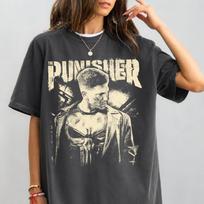 Vintažiniai The Punisher marškinėliai, Retro Frank Castle grafiniai marškinėliai, Avengers Campus marškinėliai, Marvel piktadario marškinėliai, Marvel antihero gerbėjo dovana XL