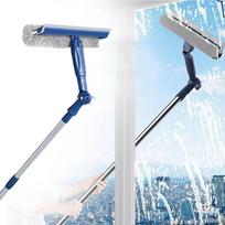 47  Window Squeegee with Extension Pole, 4-in-1 Telescopic Window Cleaner Tool with 2-Stage Telescoping Pole, Extension Washing Tool with Rotatable mėlyna