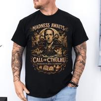 H.P. Lovecraft T-Shirt: Call of Cthulhu Design | Madness Awaits Unisex Tee | Gothic Cosmic Shirt | Gothic Litearture Gift | Dark Academia 4XL