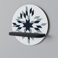 Dawn mosaic round shelf black