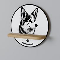 Welsh corgi pembroke round shelf