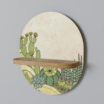 Succulents kaleidoscope oval shelf