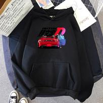 Kawaii Hoodie Unisex Harajuku Initial D Megztiniai Moterys Šilti Gotikiniai Gatvės Drabužiai Punk Wo Unisex Madingi Kasdieniai Ropa Mujer Drabužiai 2XL
