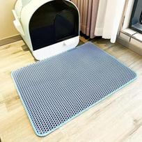 Cat Litter Mat Double Layer Pet Non Slip Big Pet Litter Box Filter MatWear Resistant Waterproof Cat Litter Mats Pet Rug Anti Splash Sand Leakage Mat A-30X30CM mėlyna