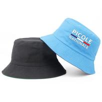 New Bob Hats PICOLE NATIONALE Print Men Women Reversible Bucket Hat Outdoor Panama Fishing Cap Fisherman Fishing Hat Wholesale 55-58cm dangaus mėlyna spalva