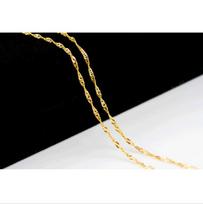 1 Pc Silver-gilt Wave Shape Necklace Lady Rose Gold-Plate Chain Link Accessory AVE auksas