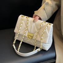Bag Women's New Trendy Versatile Chain Rhombus Messenger Bag Premium Textured Shoulder Small Square Bag balta