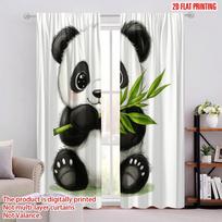2pcs,2D plane printing Pattern Curtains Panda Cuddle Polyester (without rod) Decorations For Home for Bedroom, Living Room 52.50 × 116.00 cm 2 pcs