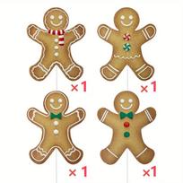 Large Gingerbread Man Christmas Tree Ornaments, Rustic Plastic Gingerbread Decorations, for Holiday Home, Office Vase Decor 4pcs