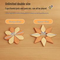 Solid Wood Folding Heat Insulation Pad - Anti-Scalding Pot & Bowl Mat