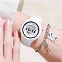 LED Digital Kids Sports Watch set Luminous Waterproof Alarm Clock Boys and Girls Student Electronic Wristwatch with Bracelet set balta