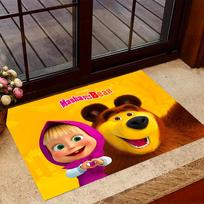 Masha And Bear Adventure Themed Anti-Slip Rugs - Polyester Home Decor, Suitable for Bedrooms, Living Rooms, Doorways, Studios, and Decorations 40cmx60cm
