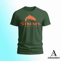 Simms žvejybos logotipas Juokingi marškinėliai Vyriški medvilniniai grafiniai marškinėliai Dovana XXXL