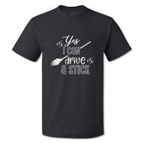 Funny Graphic T Shirts Halloween Yes I Can Drive A Stick Cotton Nightmare Top S