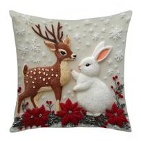 45x45cm Animacinis Kalėdinis Pagalvės Užvalkalas Elnias Kalėdų Senelis Sniego Senis Kalėdų Eglutė Linksmų Kalėdų Dekoras Dovana 2025 Laimingų Naujųjų Metų 2026
