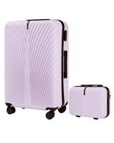 Didelis lagaminas Wings SWAN SN120 28" , violetinis su kosmetine , polikarbonatas