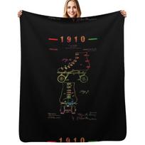 Skater roller skate Vintage Patent art Drawing Print - colorful patent art Throw Blanket anime Blankets For Sofas Blankets Size: 75*100cm, Weight: 230 GSM