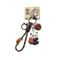 Cartoon Panda Dolls Pendant Chinese Style Car Key Ring Fashion Panda Keychain  Bag Decoration Style 2
