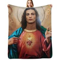 Damiano as Jesus Throw Blanket Plush Fuzzy Cozy Blanket for Couch Sofa Size: 75*100cm, Weight: 230 GSM