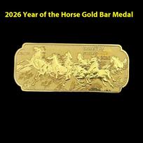 Zodiako arklys Atminimo strypas Metalo dirbiniai 2026 Arklių metai Gimtadienio mažytė dovana Metų monetos
