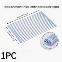 1PC kitchen sink filter drain basket silicone drain grille pool roller shutter countertop foldable drain rack filter basket 43*33CM