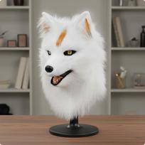 Šuns kailio kostiumo galva Cosplay galvos apdangalas Minkštos tekstūros tekstilinis gyvūnas Cosplayeriams, Fox White orange