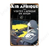 Air Afrique Visit Africa Metal Plaque Poster Cinema Living Room Kitchen Wall Decor Design Tin Sign Poster 20X30CM