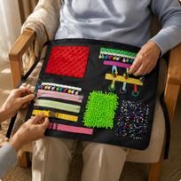 Elderly Sensory Apron Interactive Fidget Textured Care Product Black juoda