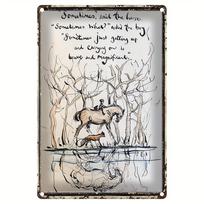 Vintage Iron Wall Art Sign with Boy, Mole, & Horse Illustration - Rustic  Home, Bar, Cafe Decor | Inspirational Quote, Retro 20X30CM