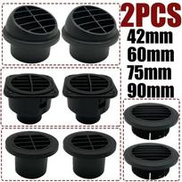 2X 42mm/60mm/75mm/90mm Warm Heater Parking Heater Air Vent Car Heater Ducting Duct Air Outlet Black For Webasto Truck Auto Parts 2Pcs 42mm Round 2