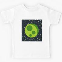 Run Astro Run - Green Moon - Starfield Kids T-Shirt 160