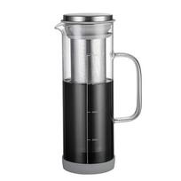 Airtight Lid Iced Tea Maker Fine Mesh Steel Infuser Glass Coffee Carafe Coffee Glass Jug  Home Glass handle