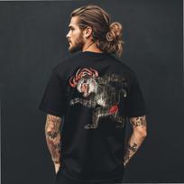 Screaming Vintage Baboon Retro Streetwear T-Shirt | Japanese Monkey Back Print L