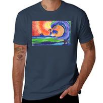 Big Wave Tshirt Plus Size Gym Sports Tshirt S