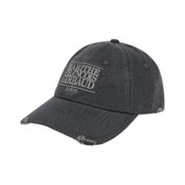 Marithe Francois Girbaud Classic Logo Damaged Overfit Cap Charcoal ONE SIZE pilka spalva