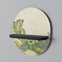 Succulents kaleidoscope oval shelf black