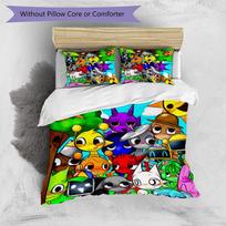 sprunki song Printed 3PCS Bedding Set Soft Breathable Duvet Cover Pillowcases Set Washable Bedroom Decor Home Gift 135cm*200cm