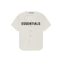 Fear Of God Essentials Baseball Jersey Ss22 Wheat Letter Logo Number 77 Short Sleeve Kids tops FOG-SS22-277 M