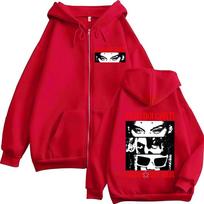Rapper PLAYBOI CARTI ANTAGONIST Tour  Zipper Hoodie Men's Hip Hop Loose Pullover Oversized Coats Sweatshirt Fans Streetwear L raudona