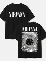 Nirvana T-Shirt | Nirvana Band Graphic Tee with Back Print | Vintage 90s Grunge M